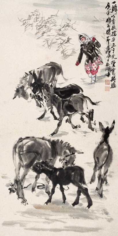 黄胄 一瓣心香 镜心
